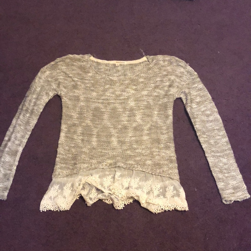 New Grey and White Rewind Sweater